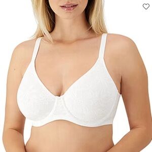 38DD Bali Breathe Cotton Modal Lace Underwire Bra DF7590 NEW NWT 38DD White Lace